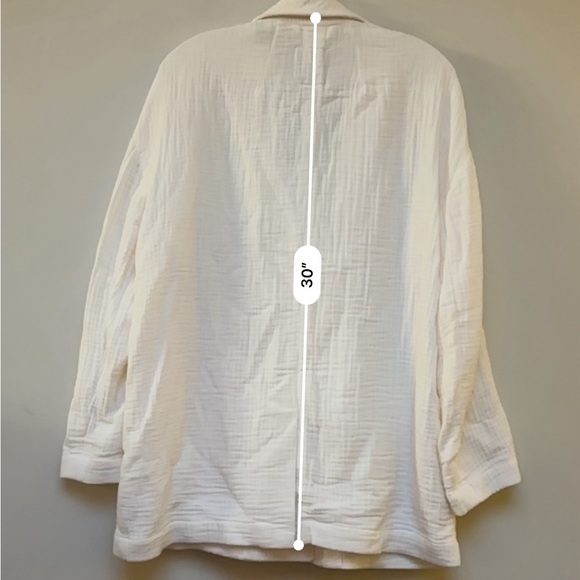 Madewell Dorset Lightspun Cream Blazer Size Large Oversized NWT - Picture 11 of 12